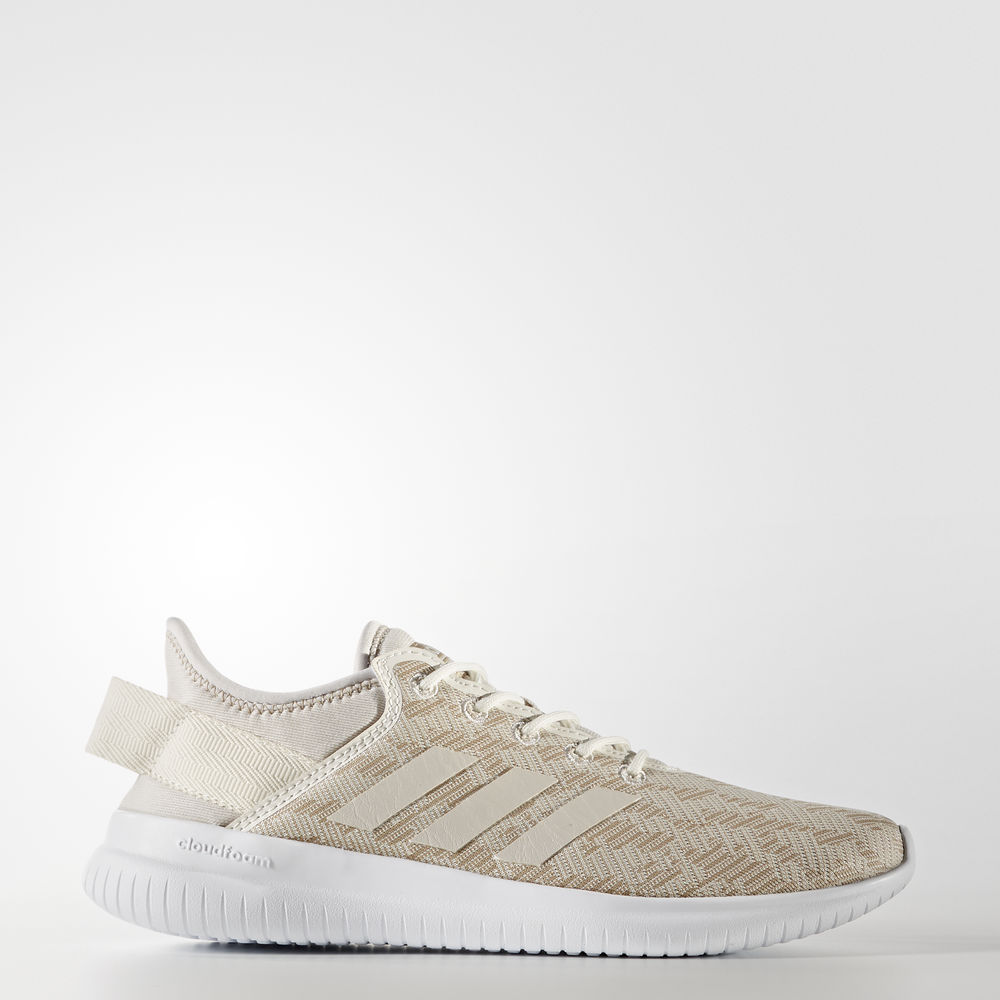 Adidas Cloudfoam Qt Flex - αθλητικα παπουτσια γυναικεια - Ασπρα/Γκρι/Χακί,Μέγεθος: EU 36 – 54 2/3 (2